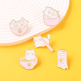 Kitty Brooch Bowl Cat Badge Golden M Badge Clothing – Stylish Gifts — 9
