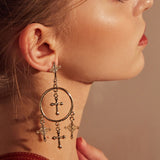 Cross Tassel Earrings Ornament European Version Retro – Stylish Gifts — 1