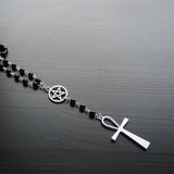 Stainless Steel Large Cross Necklace Beaded – Jewelry Gift Ideas — 3
