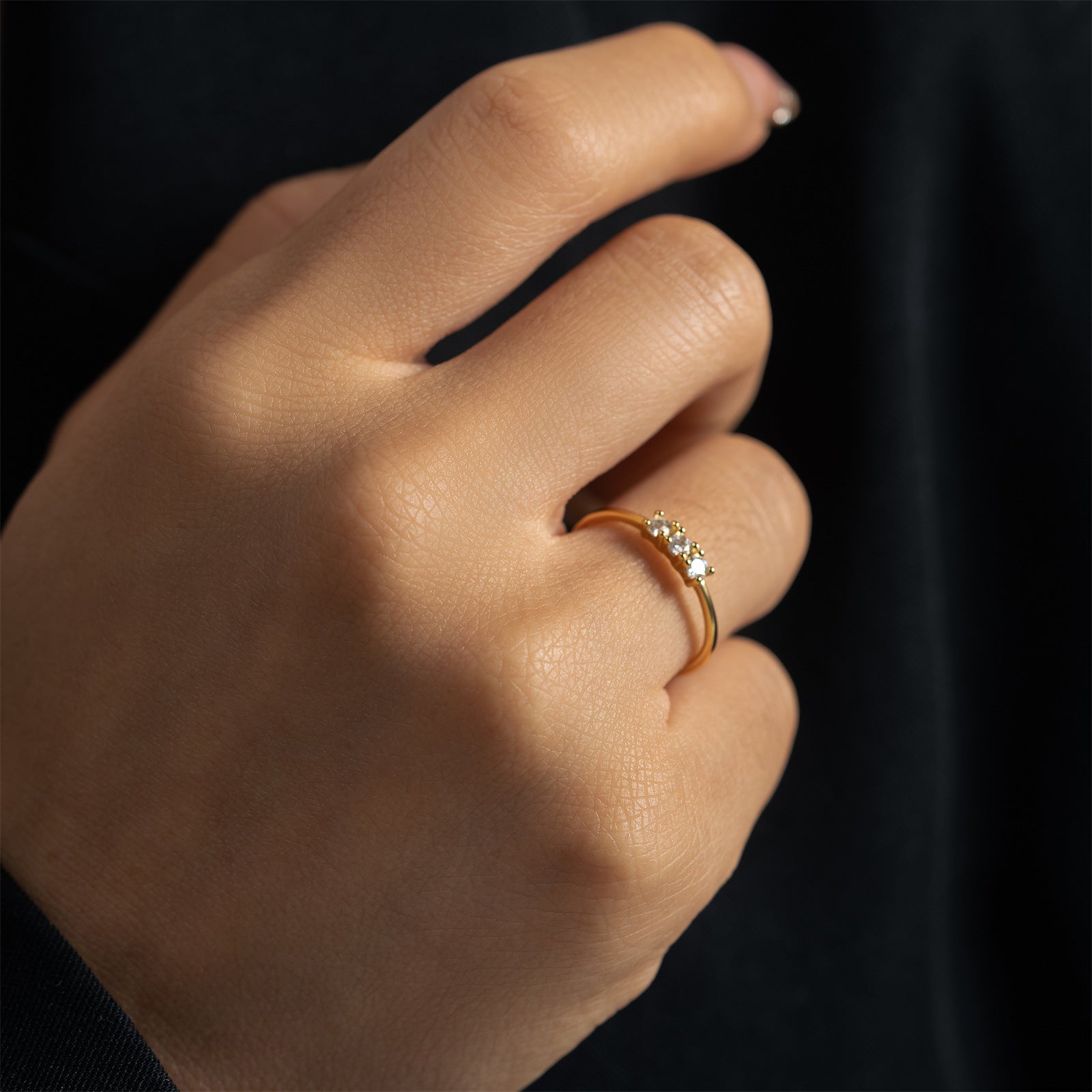925 Silver 18K Gold Inlaid Ring Female – Gifts for Her — 1