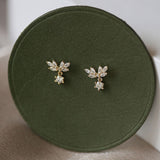 Women's Small Wing Earrings With Full Diamond Petals – Gifts for Her — 3