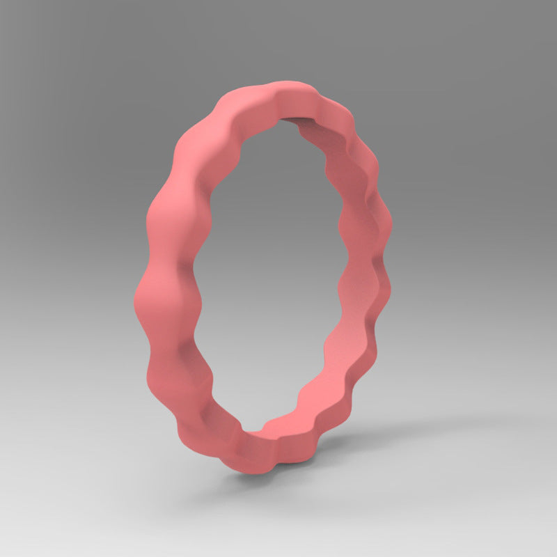 Wave pattern 3mm silicone ring – Everyday Gifts — 1