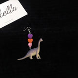 Bungee Beautiful Girl Childlike Dinosaur Earrings – Gifts for Kids — 9