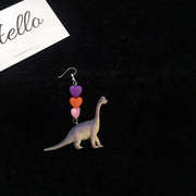 Bungee Beautiful Girl Childlike Dinosaur Earrings – Gifts for Kids — 9