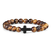 Tigereye White-barked Pine Obsidian Cross Men's – Jewelry Gift Ideas — 11
