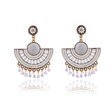 Bohemian Fan Earrings Rice Bead Earrings Ice Split – Thoughtful Gifts — 6