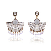 Bohemian Fan Earrings Rice Bead Earrings Ice Split – Thoughtful Gifts — 6
