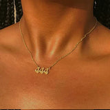 Women's Electroplated Gold Angel Number Necklace – Jewelry Gift Ideas — 9