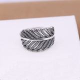 S925 Sterling Silver Inlaid Banana Leaf Ring – Holiday Gift Ideas — 7