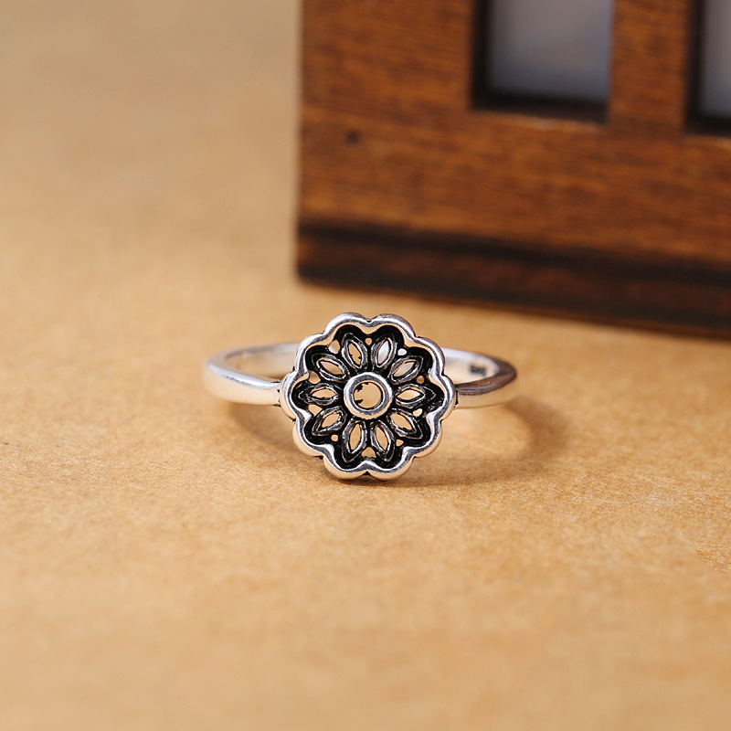 Vintage lotus ring Thai silver ring for lady – Practical Gifts — 1