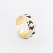 Trendy Hip Hop Women's Gold Plated Drip Oil Eye Ring – Gifts for Her — 15