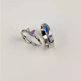 Wavy Fishtail Couple Adjustable Opening Ring – Gifts for Couples — 7