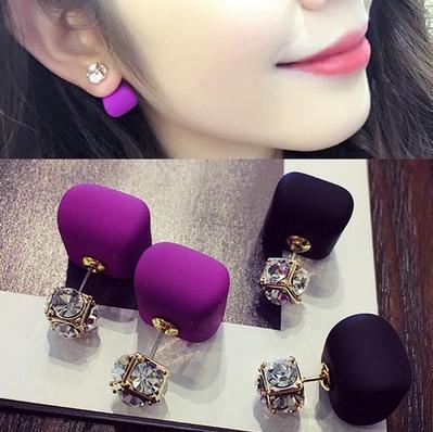 Candy-colored cube-shaped earrings – Meaningful Gifts — 1