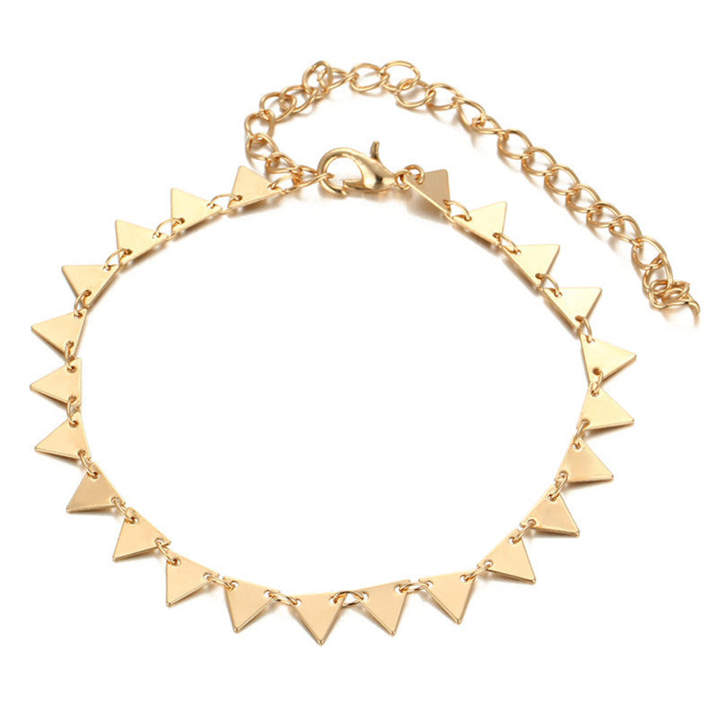 Fashion Metal Alloy Triangle New Fringed Anklet – Stylish Gifts — 1