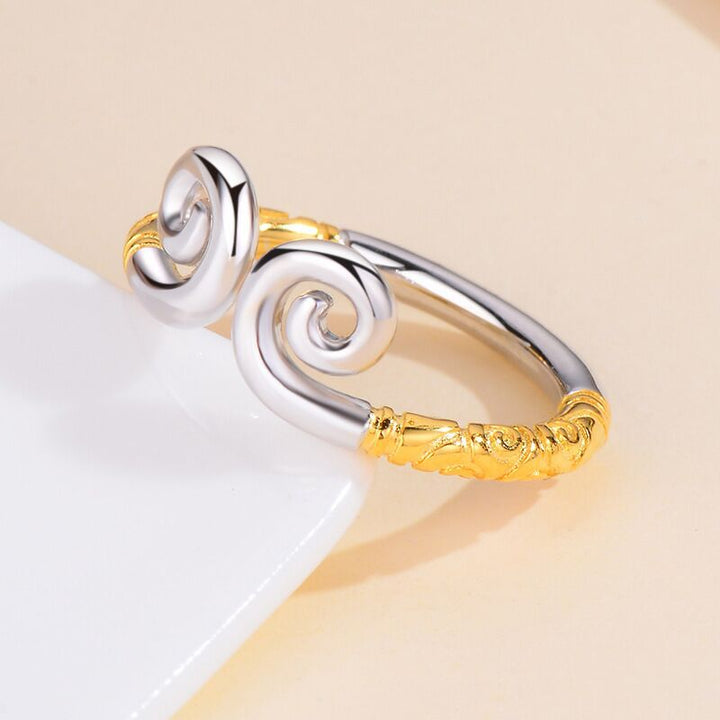 Trilateral Texture Hoop Charm Two-color Hand – Special Occasion Gifts — 1