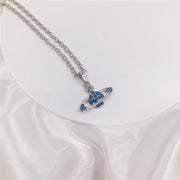 Classic Full Diamond Simple Shiny Saturn Pendant – Jewelry Gift Ideas — 10