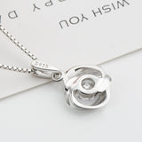 Fashion zircon necklace female rose pendant – Jewelry Gift Ideas — 4