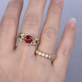 Flower Ring Gold-plated Inlaid Red – Useful Gifts — 5