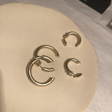 Gold-plated brass C-shaped earrings – Stylish Gifts — 5