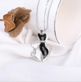 Black and White Cat Pendant Necklace – Jewelry Gift Ideas — 4