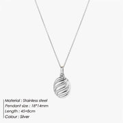 Simple Geometric Oval Pendant Gold Stainless – Jewelry Gift Ideas — 2