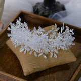 Luxury Crown White Crystal Tiara Handmade Headbands – Stylish Gifts — 1