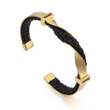 Stainless steel leather bracelet – Jewelry Gift Ideas — 2