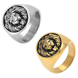 Men's Retro Lion's Head Stainless Steel Ring – Gifts for Him — 9