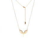 Three-Piece Full Diamond Angel Wings Necklace – Jewelry Gift Ideas — 7
