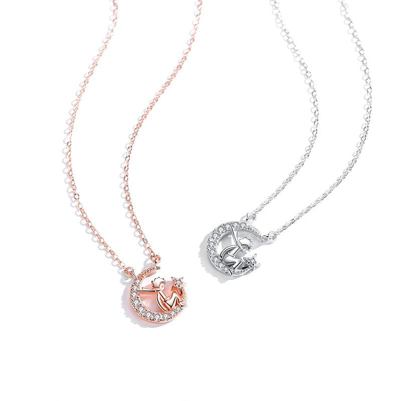 Little Prince Moon Pendant Necklace Clavicle – Jewelry Gift Ideas — 1