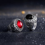 Antique Silver Moon And Stars Pattern Ladies Ring – Holiday Gift Ideas — 4
