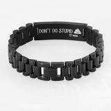 Style Stainless Steel Black Strap Lettering Bracelet – Stylish Gifts — 2