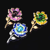 Crystal Enamel Painted Flower Brooch – Jewelry Gift Ideas — 1
