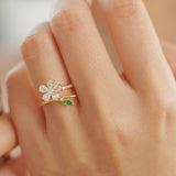 Can Rotate Crystal Cherry Blossom Ring – Stylish Gifts — 1