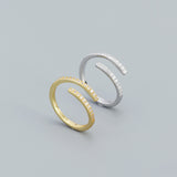 Inlaid Zircon Geometric Ring – Everyday Gifts — 1