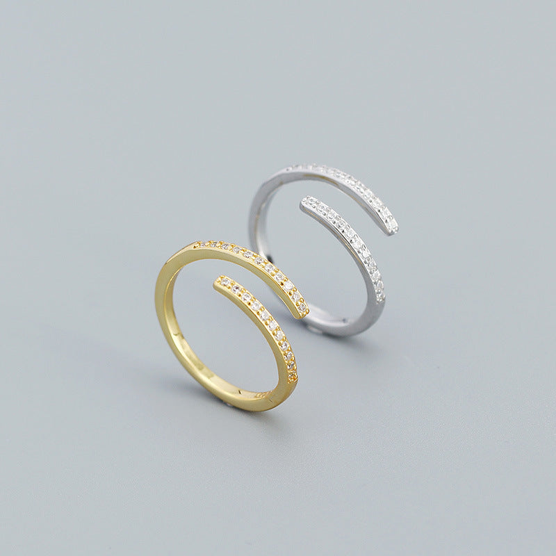 Inlaid Zircon Geometric Ring – Everyday Gifts — 1