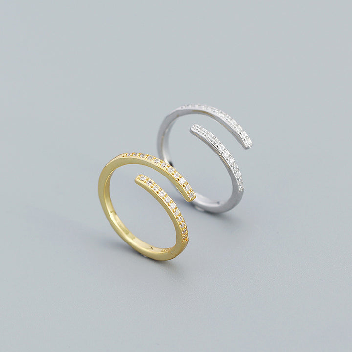 Inlaid Zircon Geometric Ring – Everyday Gifts — 1