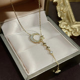 Inlaid Zircon Moon Star Collarbone Chain Sweet – Jewelry Gift Ideas — 3