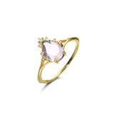 Natural Brazilian Amethyst Water Drop Ring – Small Gift Ideas — 5