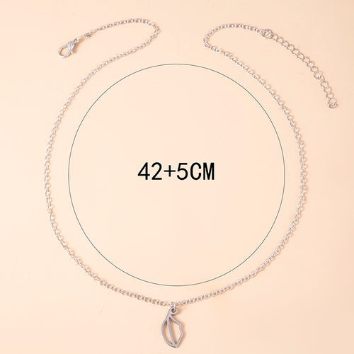Creative Lips Pendant Necklace Silver Stainless – Jewelry Gift Ideas — 2