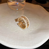 Real Gold Electroplated Zircon Opal Double Layer Ring – Stylish Gifts — 8