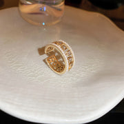 Real Gold Electroplated Zircon Opal Double Layer Ring – Stylish Gifts — 8