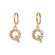 18K Gold Plated Micro Set Zircon Letter Earrings – Gifts for Her — 13