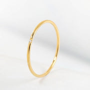 Women's Simple Plain Circle Moissanite Ring – Gifts for Her — 2