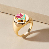 Simple Coin Ring Street Enamel Glaze Women's Ring – Gifts for Her — 10