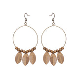 Style Tassel Earrings Female Leaf Circle Metal Leather – Stylish Gifts — 5