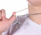 COLLIER AVION -Titanium steel aircraft necklace – Jewelry Gift Ideas — 3