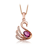 Swan Necklace 925 Silver Rose Gold Plated Pendant – Jewelry Gift Ideas — 4