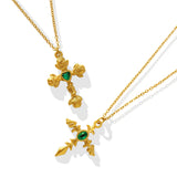 Emerald Zircon Necklace Titanium Steel 18K Gold – Jewelry Gift Ideas — 7