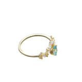 14K Gold Baroque Quiet Apatite White Zirconium Ring – Small Gift Ideas — 5